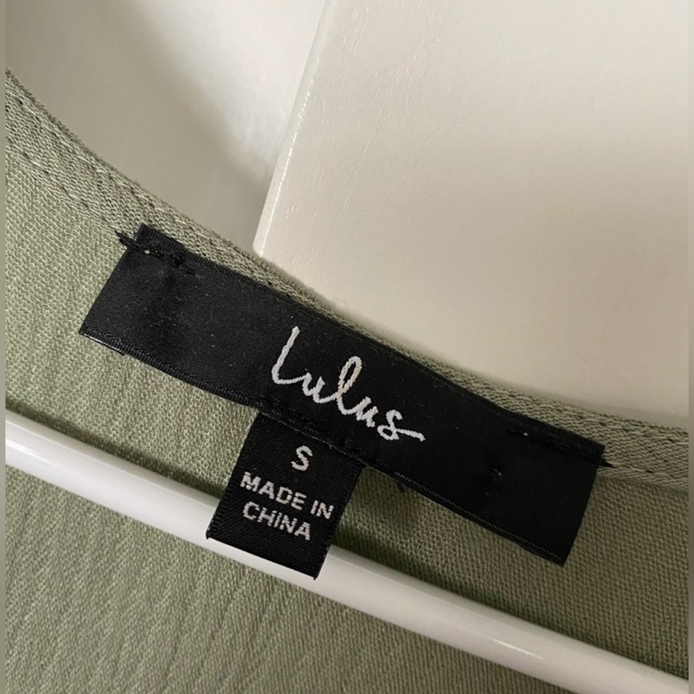 Lulus Wrap Much Obliged Maxi Dress Olive Green Size Small - Picture 5 of 6